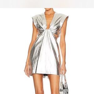 A.L.C. Shimmering Silver Mini Dress